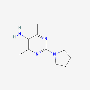 molecular formula C10H16N4 B1530710 4,6-二甲基-2-(吡咯烷-1-基)嘧啶-5-胺 CAS No. 1501463-23-5