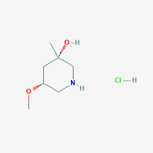 molecular formula C7H16ClNO2 B15307116 (3S,5R)-5-methoxy-3-methylpiperidin-3-ol hydrochloride 