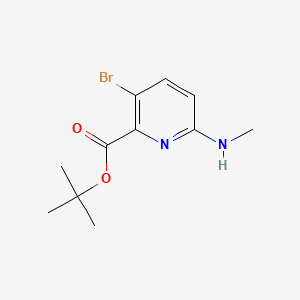 molecular formula C11H15BrN2O2 B15307124 tert-Butyl 3-bromo-6-(methylamino)picolinate 