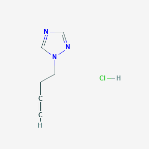 molecular formula C6H8ClN3 B15307160 1-(but-3-yn-1-yl)-1H-1,2,4-triazole hydrochloride 