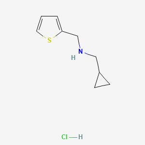 molecular formula C9H14ClNS B15307180 (Cyclopropylmethyl)[(thiophen-2-yl)methyl]aminehydrochloride 