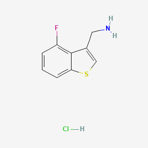 molecular formula C9H9ClFNS B15307201 1-(4-Fluoro-1-benzothiophen-3-yl)methanamine hydrochloride 