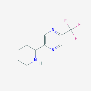 molecular formula C10H12F3N3 B15307233 2-(Piperidin-2-yl)-5-(trifluoromethyl)pyrazine 