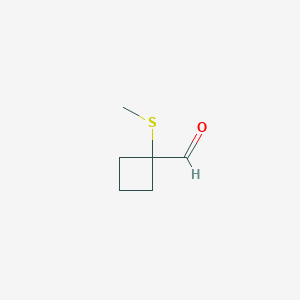 molecular formula C6H10OS B1530731 1-(Methylsulfanyl)cyclobutane-1-carbaldehyde CAS No. 35120-17-3