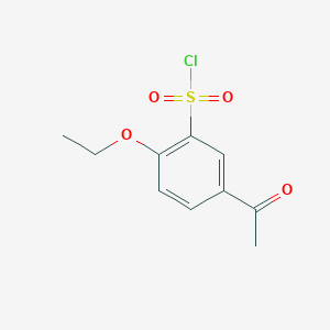 molecular formula C10H11ClO4S B15307319 5-Acetyl-2-ethoxybenzene-1-sulfonyl chloride 