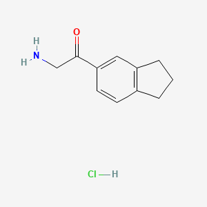 molecular formula C11H14ClNO B15307337 2-Amino-1-(5-indanyl)ethanone Hydrochloride 