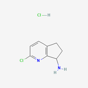 2-chloro-5H,6H,7H-cyclopenta[b]pyridin-7-amine hydrochloride