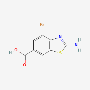 molecular formula C8H5BrN2O2S B15307342 2-Amino-4-bromo-benzothiazole-6-carboxylic Acid 