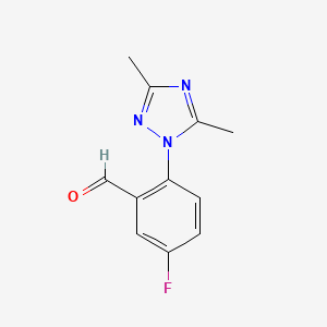 molecular formula C11H10FN3O B15307344 2-(3,5-Dimethyl-1h-1,2,4-triazol-1-yl)-5-fluorobenzaldehyde 