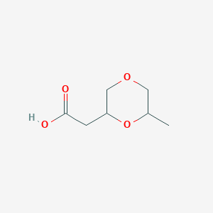 molecular formula C7H12O4 B15307354 2-(6-Methyl-1,4-dioxan-2-yl)acetic acid 