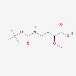 molecular formula C10H19NO5 B15307359 (2S)-4-{[(tert-butoxy)carbonyl]amino}-2-methoxybutanoic acid 