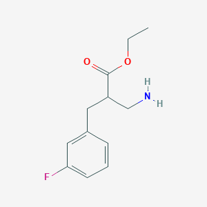 molecular formula C12H16FNO2 B15307360 Ethyl 3-amino-2-(3-fluorobenzyl)propanoate 