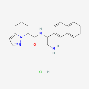 molecular formula C20H23ClN4O B15307363 N-(2-Amino-1-(naphthalen-2-yl)ethyl)-4,5,6,7-tetrahydropyrazolo[1,5-a]pyridine-7-carboxamide hydrochloride 