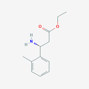 molecular formula C12H17NO2 B15307393 ethyl (3R)-3-amino-3-(2-methylphenyl)propanoate 