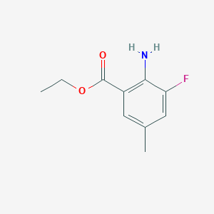 molecular formula C10H12FNO2 B15307400 Ethyl 2-amino-3-fluoro-5-methylbenzoate 