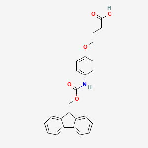 molecular formula C25H23NO5 B15307457 4-(4-((((9H-Fluoren-9-yl)methoxy)carbonyl)amino)phenoxy)butanoic acid CAS No. 2007919-48-2