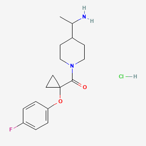 1-{1-[1-(4-Fluorophenoxy)cyclopropanecarbonyl]piperidin-4-yl}ethan-1-amine hydrochloride