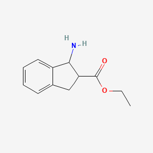 molecular formula C12H15NO2 B15307478 cis-1-Amino-indan-2-carboxylic acid ethyl ester 