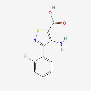 molecular formula C10H7FN2O2S B15307491 4-Amino-3-(2-fluorophenyl)isothiazole-5-carboxylic acid 