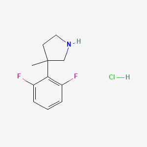 molecular formula C11H14ClF2N B15307497 3-(2,6-Difluorophenyl)-3-methylpyrrolidine hydrochloride 