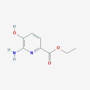 molecular formula C8H10N2O3 B15307545 Ethyl 6-amino-5-hydroxypicolinate 