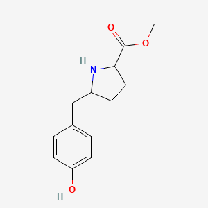 molecular formula C13H17NO3 B15307556 Methyl 5-(4-hydroxybenzyl)pyrrolidine-2-carboxylate 