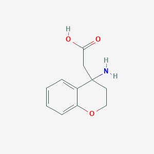 molecular formula C11H13NO3 B15307585 2-(4-Aminochroman-4-yl)acetic acid 