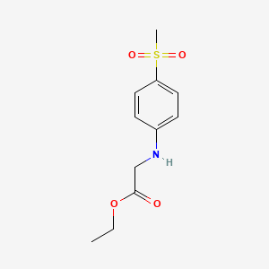 molecular formula C11H15NO4S B15307588 Ethyl (4-(methylsulfonyl)phenyl)glycinate 