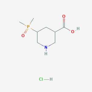 molecular formula C8H17ClNO3P B15307590 5-(Dimethylphosphoryl)piperidine-3-carboxylicacidhydrochloride 