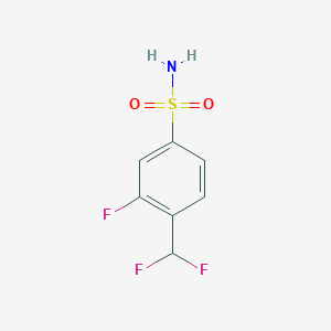 molecular formula C7H6F3NO2S B15307594 4-(Difluoromethyl)-3-fluorobenzene-1-sulfonamide 