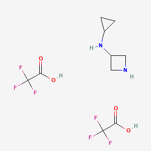 molecular formula C10H14F6N2O4 B15307600 N-cyclopropylazetidin-3-amine, bis(trifluoroacetic acid) 