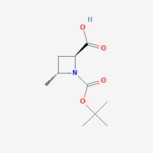 molecular formula C10H17NO4 B15307609 (2S,4R)-1-(tert-Butoxycarbonyl)-4-methylazetidine-2-carboxylic acid CAS No. 2580113-33-1