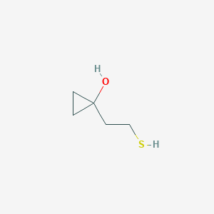 molecular formula C5H10OS B15307616 1-(2-Sulfanylethyl)cyclopropan-1-ol 