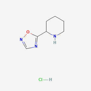 molecular formula C7H12ClN3O B15307622 2-(1,2,4-Oxadiazol-5-yl)piperidine hydrochloride 