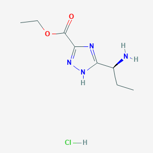 ethyl 5-[(1S)-1-aminopropyl]-1H-1,2,4-triazole-3-carboxylate;hydrochloride