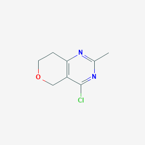 molecular formula C8H9ClN2O B1530766 4-氯-2-甲基-7,8-二氢-5H-吡喃并[4,3-d]嘧啶 CAS No. 1547048-63-4