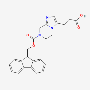 molecular formula C24H23N3O4 B15307672 3-(7-{[(9H-fluoren-9-yl)methoxy]carbonyl}-5H,6H,7H,8H-imidazo[1,2-a]pyrazin-3-yl)propanoicacid 