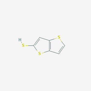 molecular formula C6H4S3 B15307678 Thieno[3,2-b]thiophene-2-thiol 