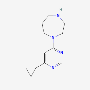 molecular formula C12H18N4 B1530769 1-(6-环丙基嘧啶-4-基)-1,4-二氮杂环戊烷 CAS No. 1707566-42-4