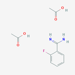 2-Fluorobenzene-1-carboximidamide, bis(acetic acid)