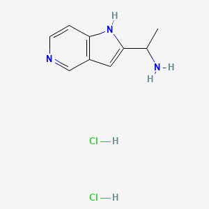 molecular formula C9H13Cl2N3 B15307770 1-{1H-pyrrolo[3,2-c]pyridin-2-yl}ethan-1-amine dihydrochloride 