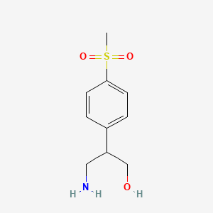 molecular formula C10H15NO3S B15307794 3-Amino-2-(4-(methylsulfonyl)phenyl)propan-1-ol 