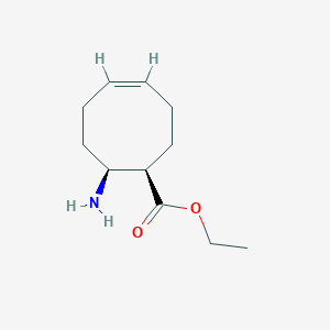 molecular formula C11H19NO2 B15307817 ethyl (1R,4Z,8S)-8-aminocyclooct-4-ene-1-carboxylate 