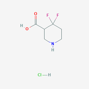 molecular formula C6H10ClF2NO2 B1530788 4,4-二氟哌啶-3-羧酸盐酸盐 CAS No. 1780258-19-6