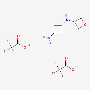 molecular formula C11H16F6N2O5 B15307894 N1-(Oxetan-3-YL)cyclobutane-1,3-diamine 2tfa 