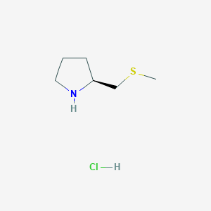 molecular formula C6H14ClNS B15307899 (2S)-2-[(methylsulfanyl)methyl]pyrrolidine hydrochloride 