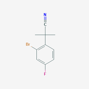 molecular formula C10H9BrFN B15307915 2-(2-Bromo-4-fluorophenyl)-2-methylpropanenitrile 