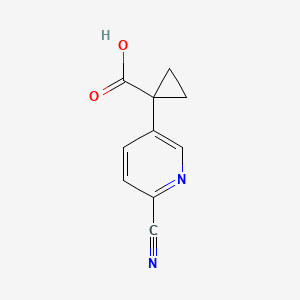 molecular formula C10H8N2O2 B15307922 1-(6-Cyanopyridin-3-yl)cyclopropane-1-carboxylicacid 