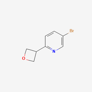 molecular formula C8H8BrNO B15307955 5-Bromo-2-(oxetan-3-YL)pyridine 