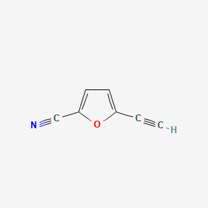 molecular formula C7H3NO B15307958 5-Ethynylfuran-2-carbonitrile 